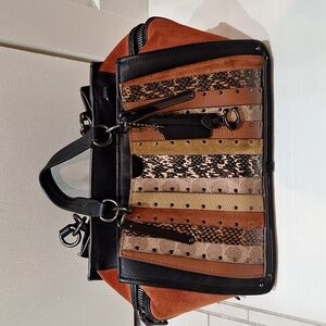 Coach Dreamer snakeskin/leather/suede handbag